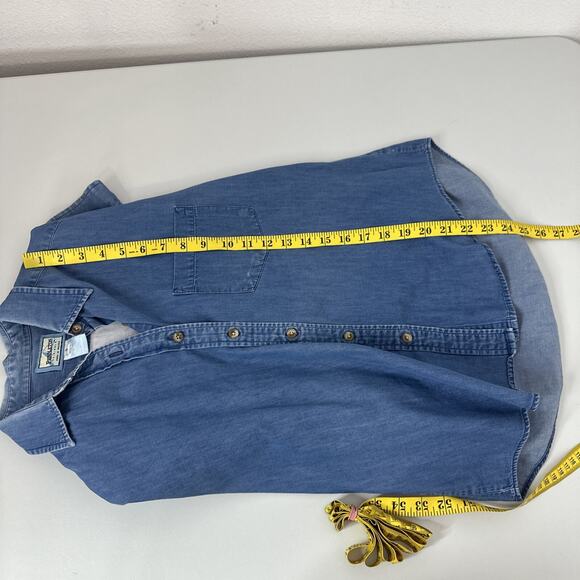 Pendleton Shirt Womens Small Blue Vintage Chambray Denim Button Country Patch - Picture 11 of 12